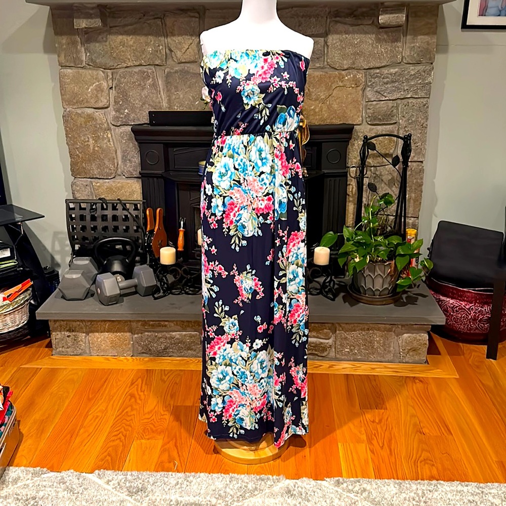 Blue floral maxi